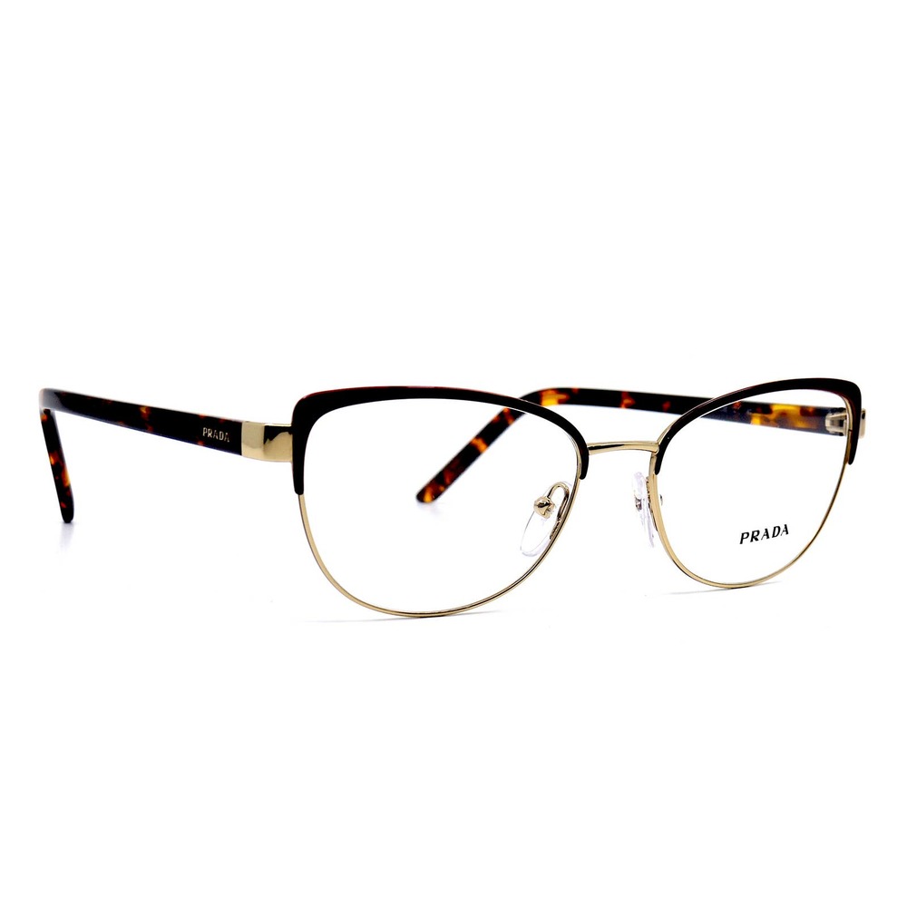 NEW PRADA PR 63XV 09B1O1 BORDEAUX/ GOLD DEMO LENS AUTHENTIC EYEGLASSES F… - Picture 3 of 15